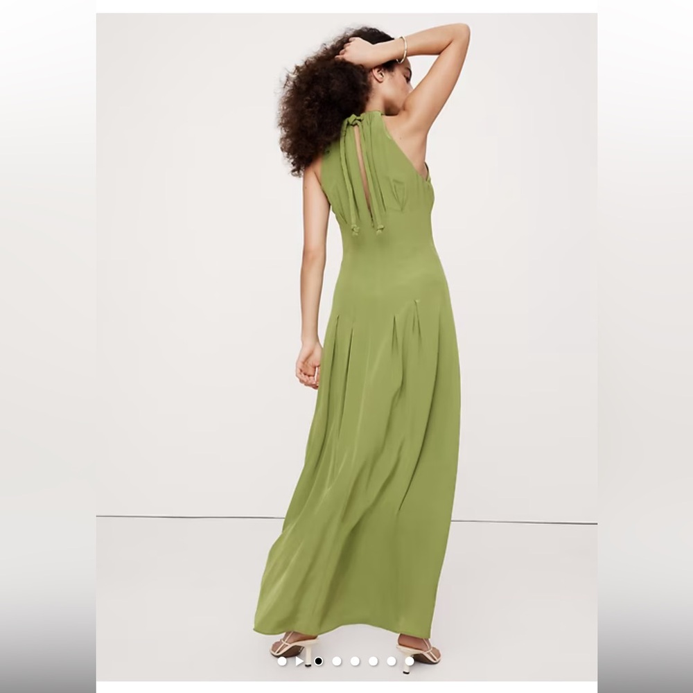 MATTE SILK HALTER MAXI DRESS  NEW - Picture 2 of 7